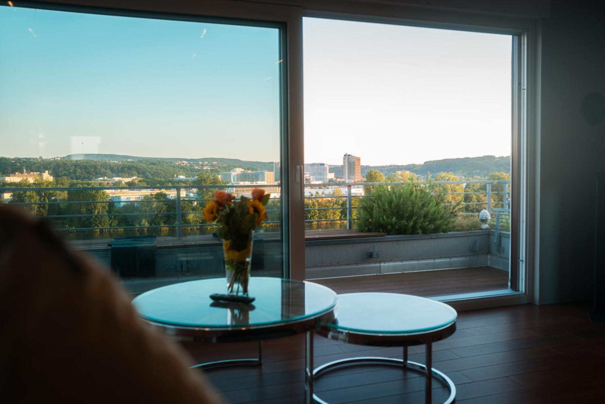 Penthouse Wohnung Mit Schoenem Moselblick In Metternich Koblenz  Ngoại thất bức ảnh